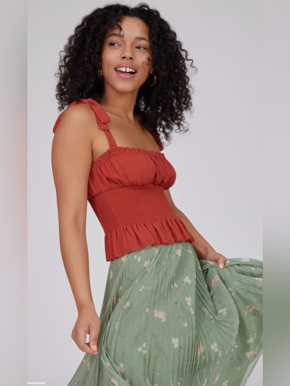 Aritzia ballad crop terracota cami top